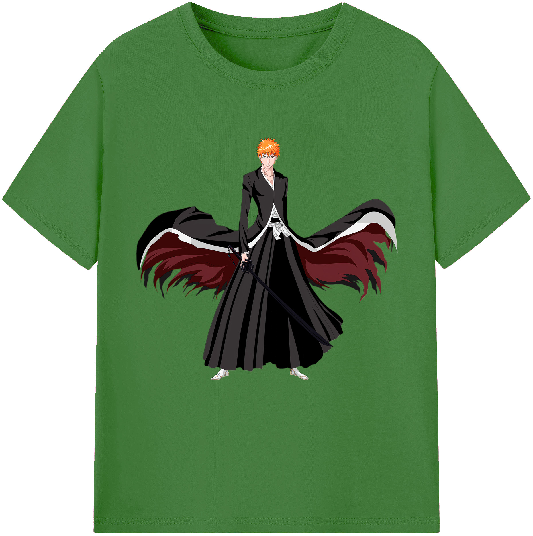 （画像用） ブリーチ 黒崎一護（くろさき いちご）BLEACH Kurosaki Ichigo レディースカジュアルプリントTシャツ（綿100％）